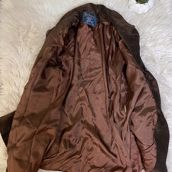 Vintage BURBERRY dark brown wool blend fully lined single breasted blazer, sz 8 - Picture 13 of 13